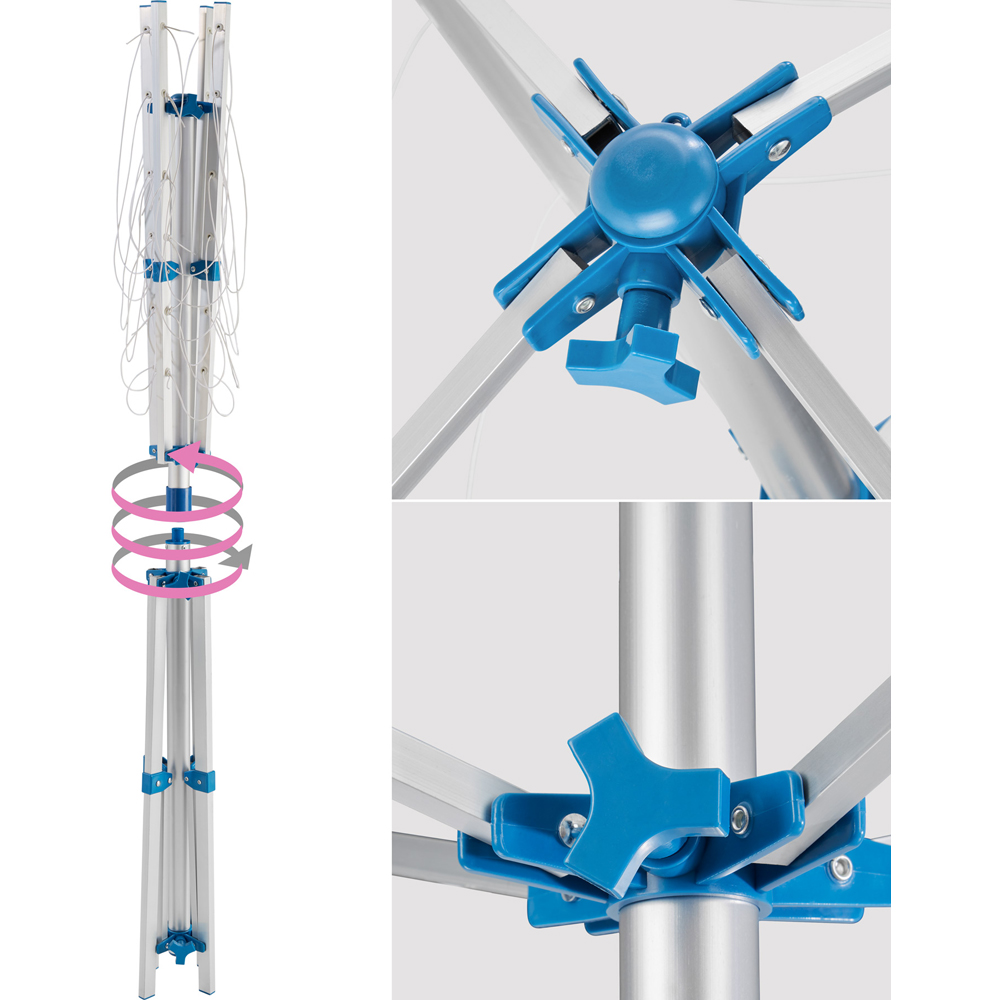 tectake 4 Arm Foldable and Height Adjustable Rotary Dryer and Airer Image 4