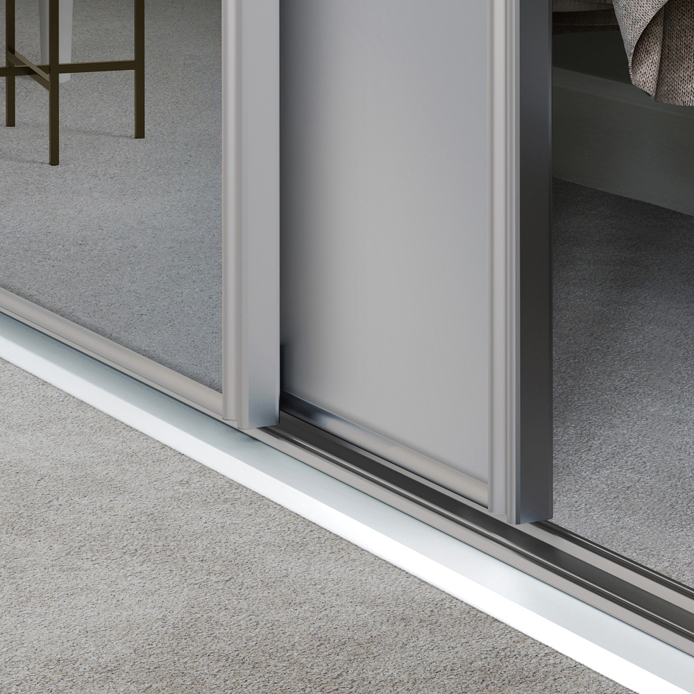 Spacepro Classic 3 Door Cashmere Frame Sliding Wardrobe Kit with 2 Panel and Single Mirror 1760mm Image 4