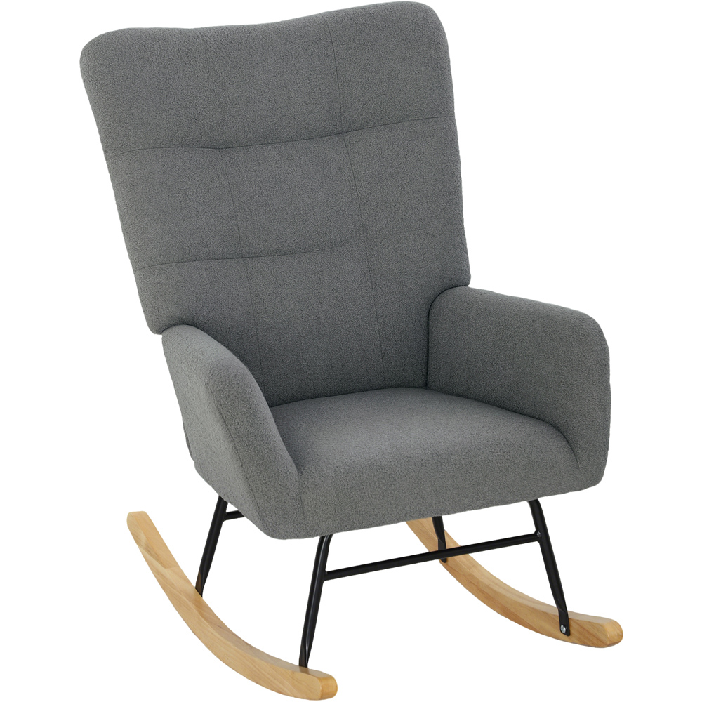 Portland Grey Modern Rocking Chair with Backrest Image 2
