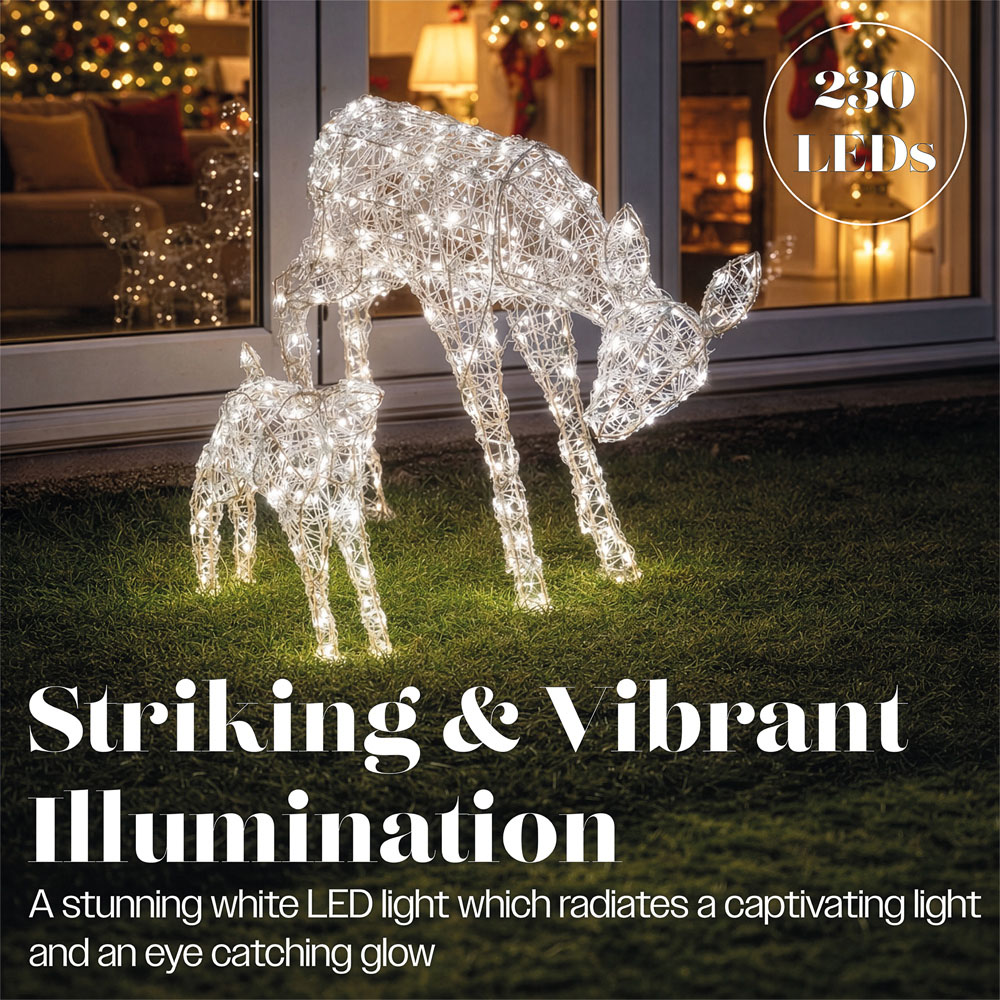Xmas Haus 230 Bright LED Acrylic Mother and Baby Deer Christmas Decoration Image 6