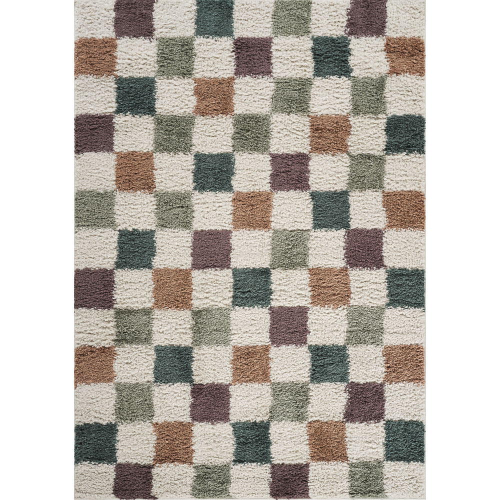 Desire Rugs Chester Multicolour Shaggy Checkered Rug 60 x 220cm Image 5