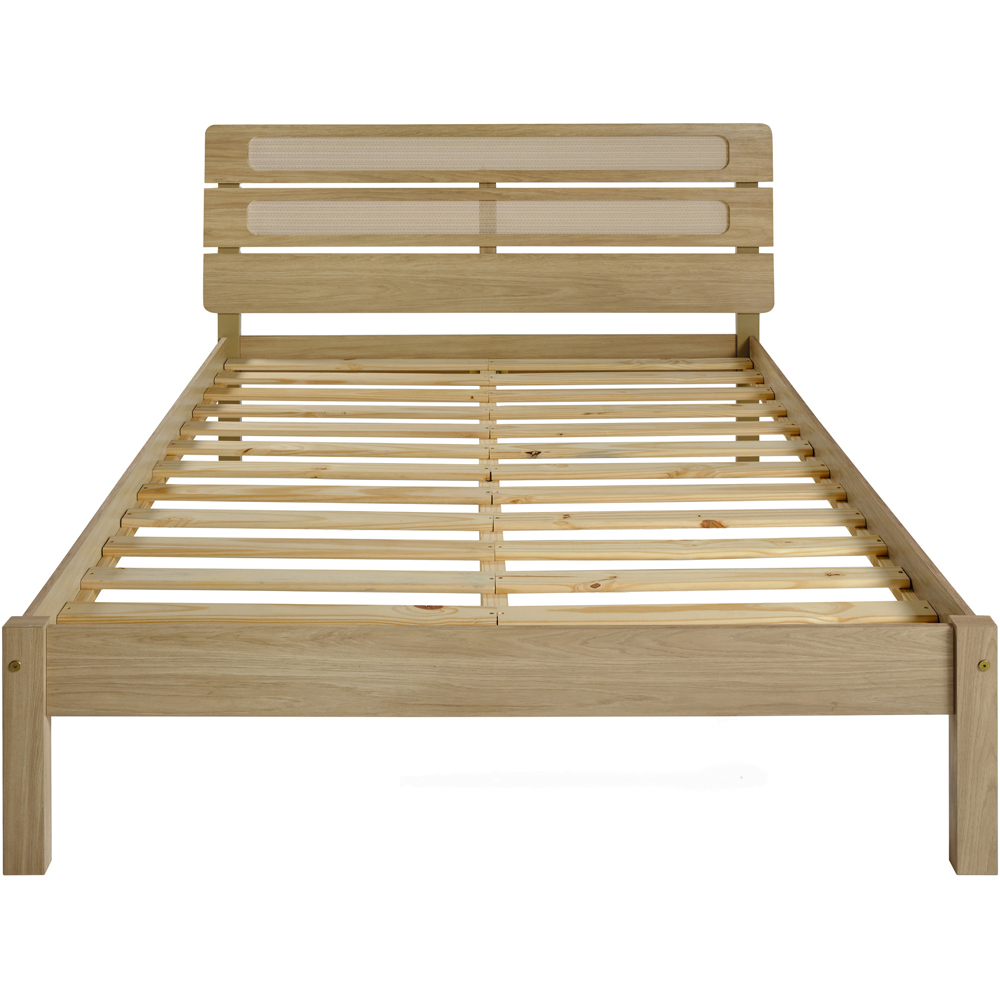 Seconique Santana Double Light Oak and Rattan Effect Bed Image 4