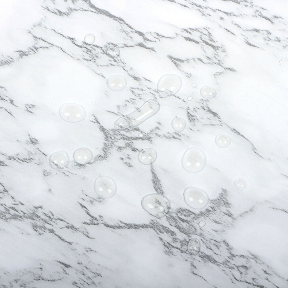 Living and Home Marble Effect White Rectangle Self Adhesive Wallpaper Image 6