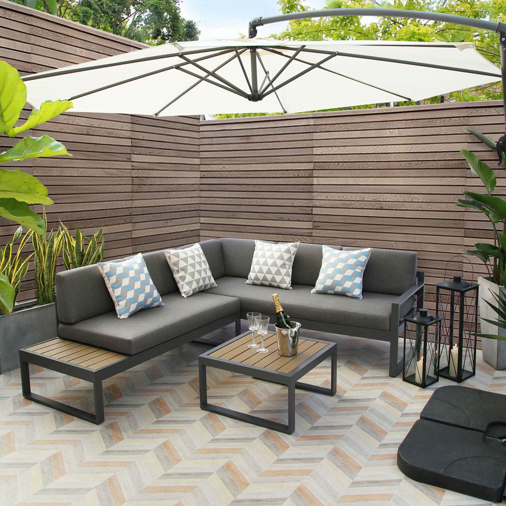 Maia 4 Seater Grey Modular Lounge Sofa Image 8