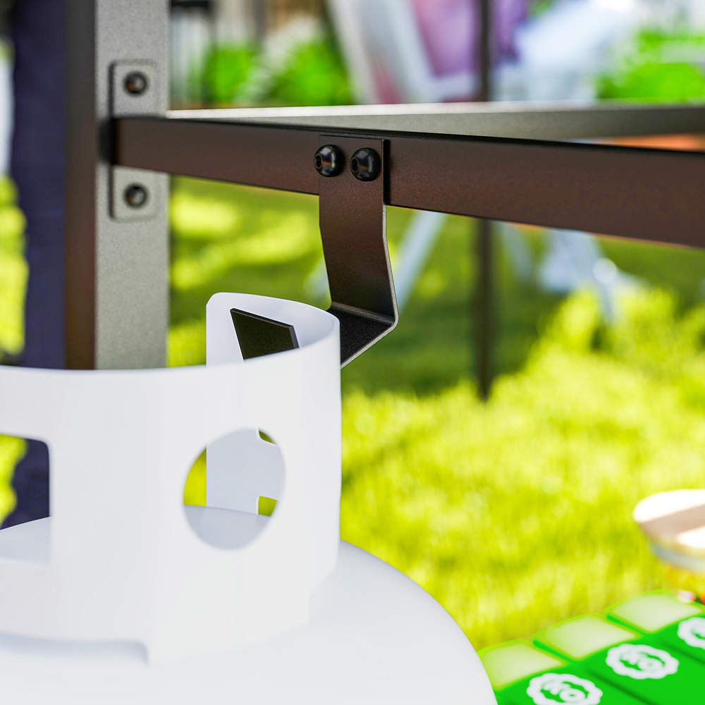 Outsunny Charcoal Grey Barbecue Table with Shelf Image 4