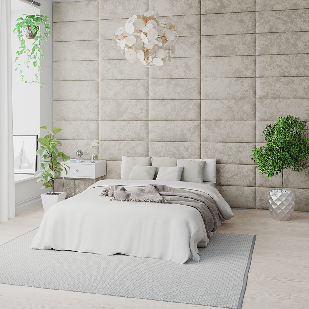 Aspire EasyMount Pearl Mirazzi Velvet Upholstered Wall Mounted Headboard Panels 4 Pack Image 2