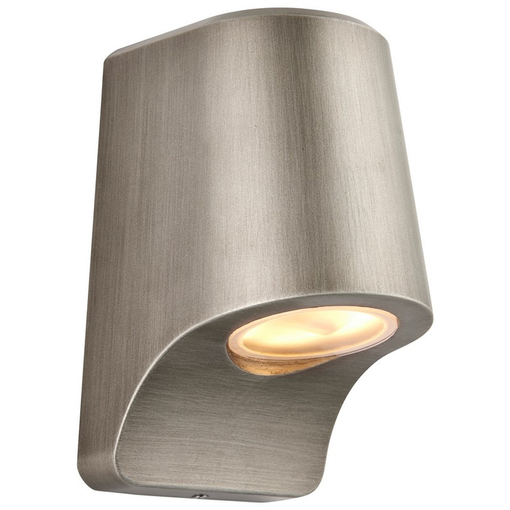 Merano Verona Brushed Silver Frosted Glass Outdoor Wall Lamp Image 3
