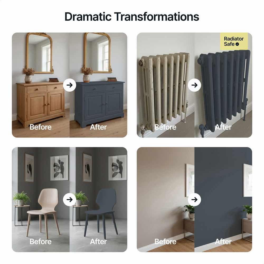 Hemway Soft Navy Blue Furniture and Walls Matt Chalk Paint 1L Image 5