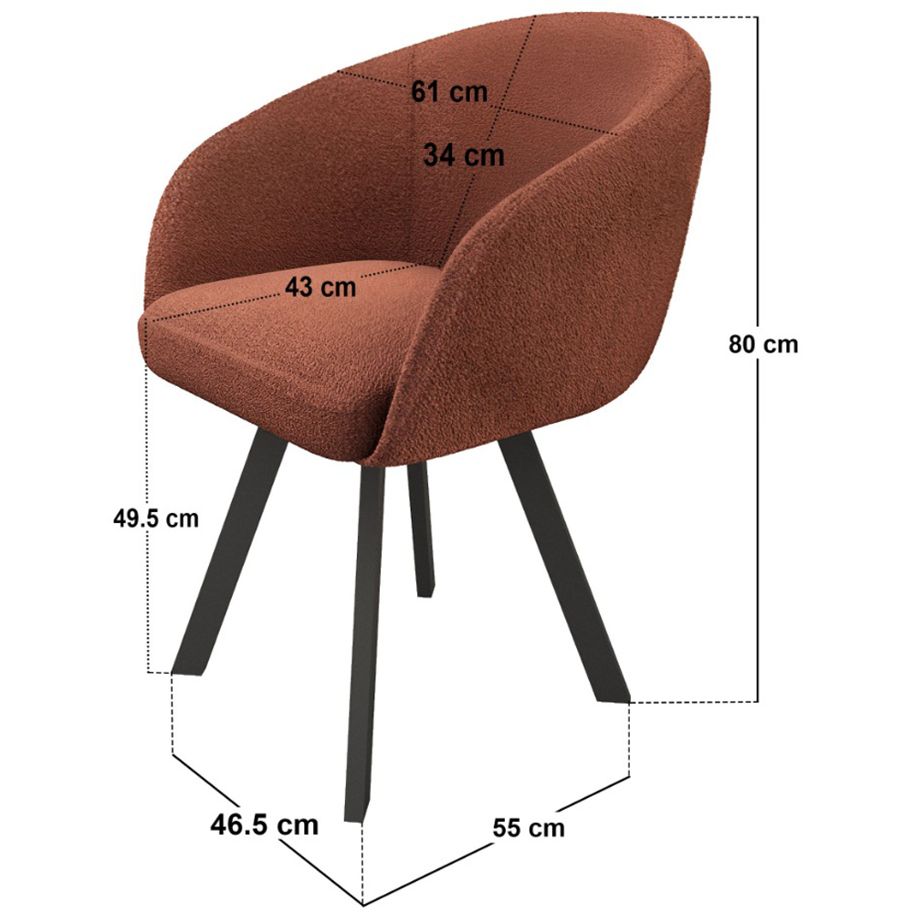 SOLACE+CO Vito Set of 2 Brown Dining Chair Image 6
