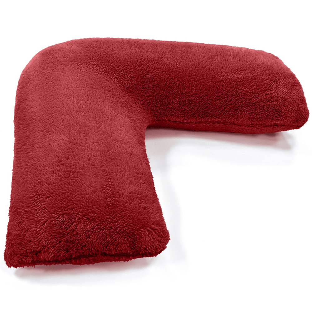 Velosso Red Teddy Fleece V Shape Pillow Image 1