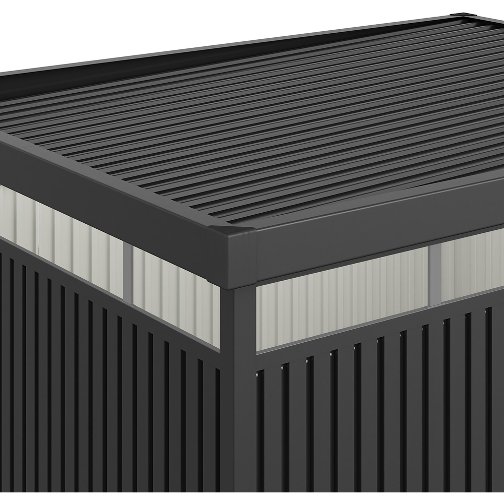 Living and Home 6 x 8ft Anthracite Metal Pent Garden Storage Shed Image 6