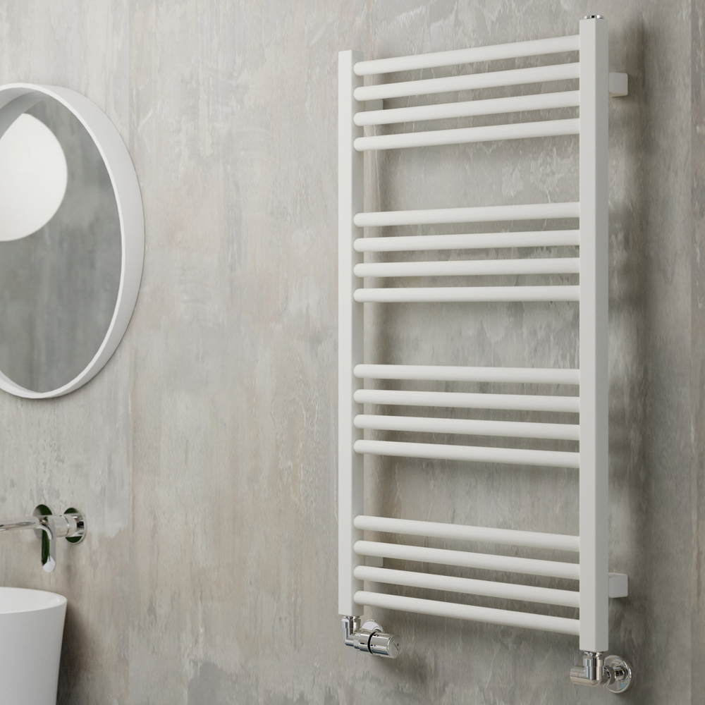 Terma Fiona 1323BTU Soft Matt White Heated Towel Rail 900 x 500mm Image 2