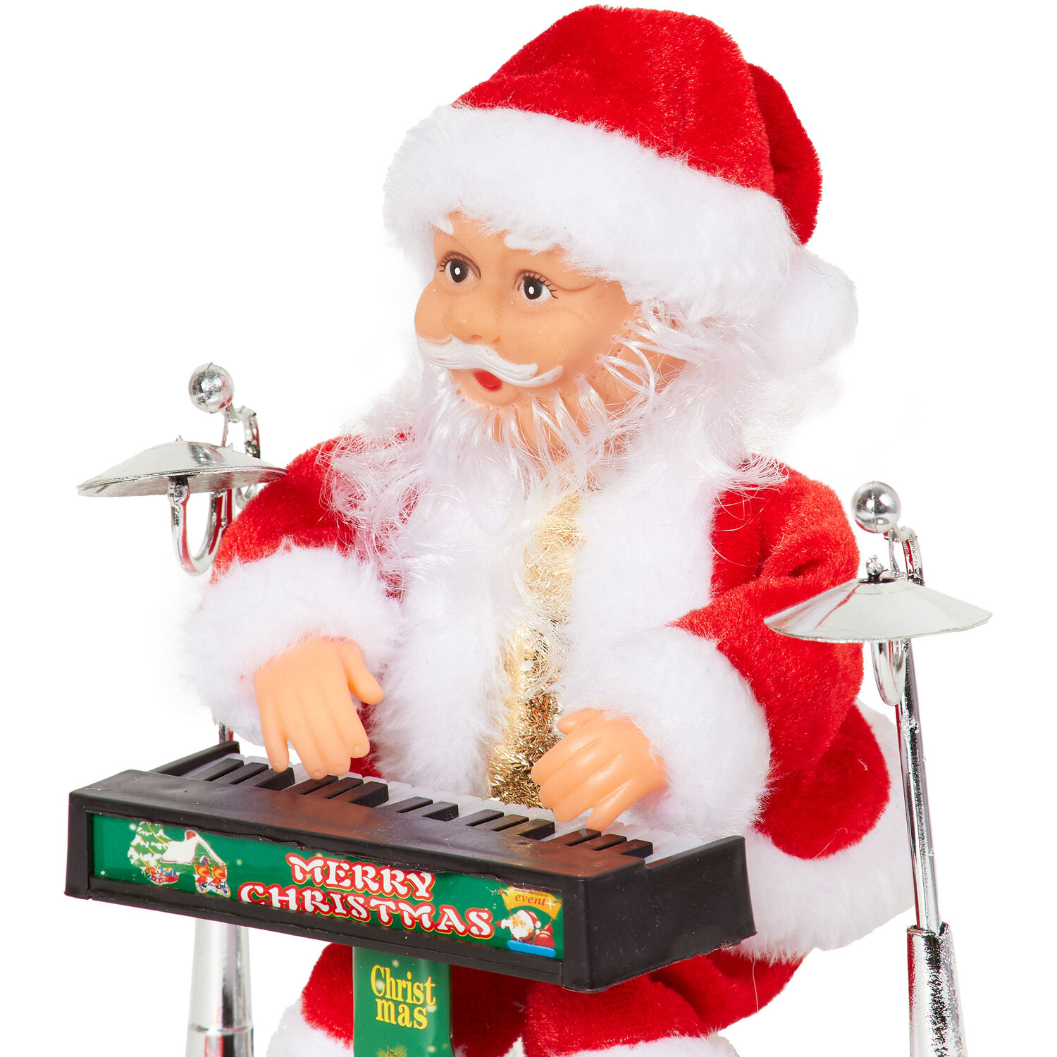 Animated Musical Santa Piano / Drums - Red Image 4