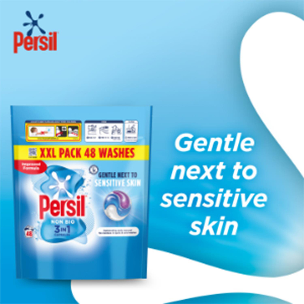 Persil 3 in 1 Non-Bio Washing Capsules 48 Washes 1012.8g 5 Pack Image 6