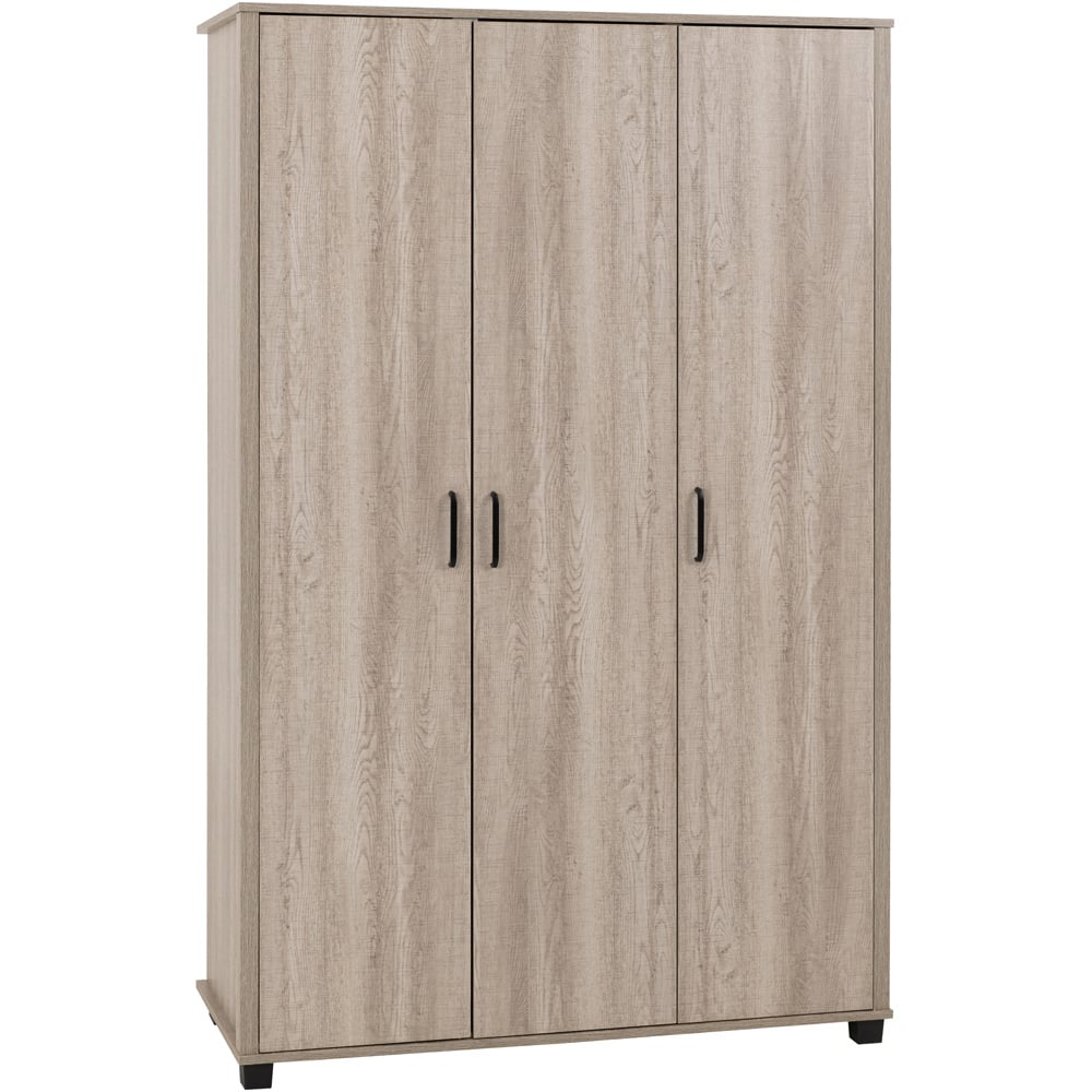Seconique Oliver 3 Door Light Oak Effect Wardrobe Image 2