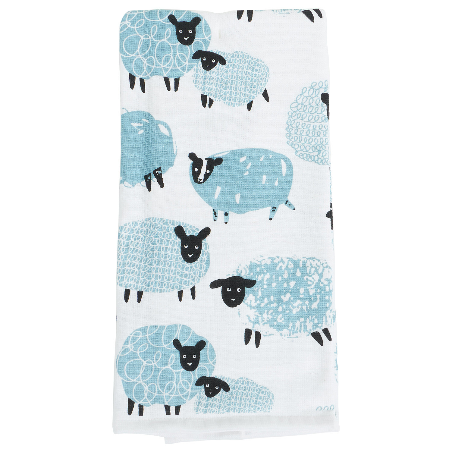 Highland Flock Reversible Tea Towel - Blue Image 2