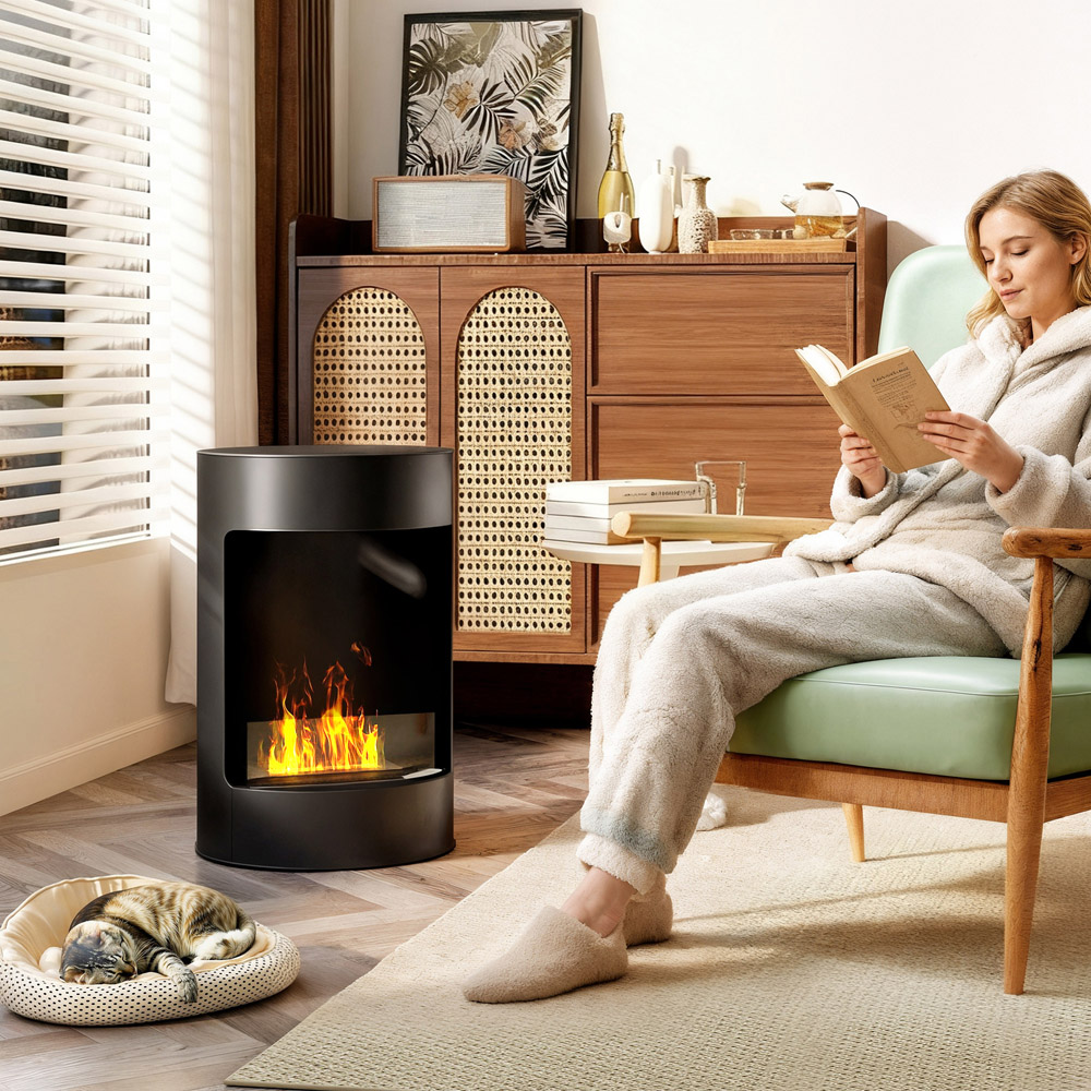 HOMCOM Black Bioethanol Fireplace Stove Image 2