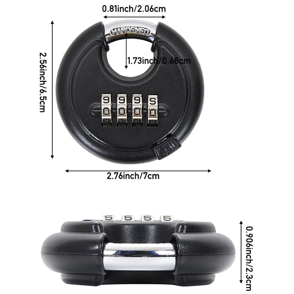 Living and Home 4 Digit Black Zinc Alloy Combination Padlock Image 8
