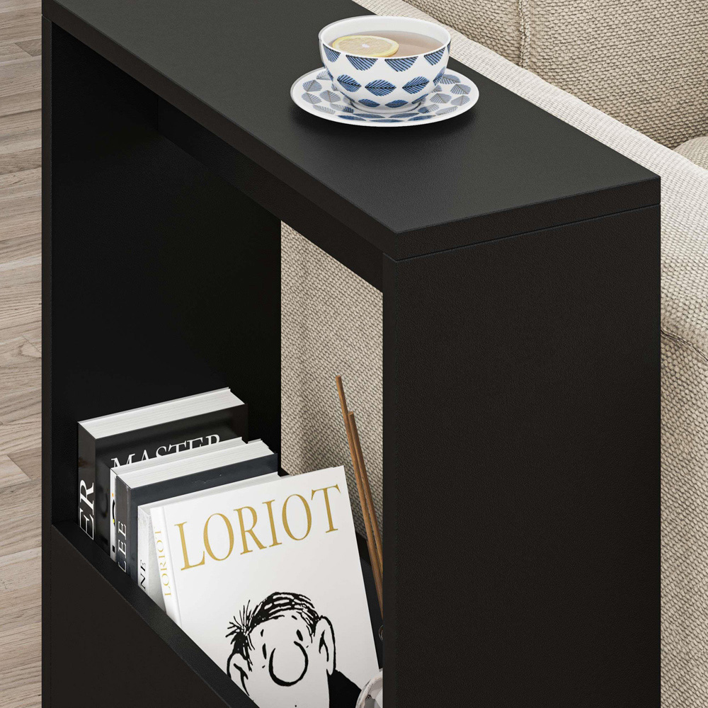 Decortie Simpi Single Shelf Black Bute Side Table Image 4
