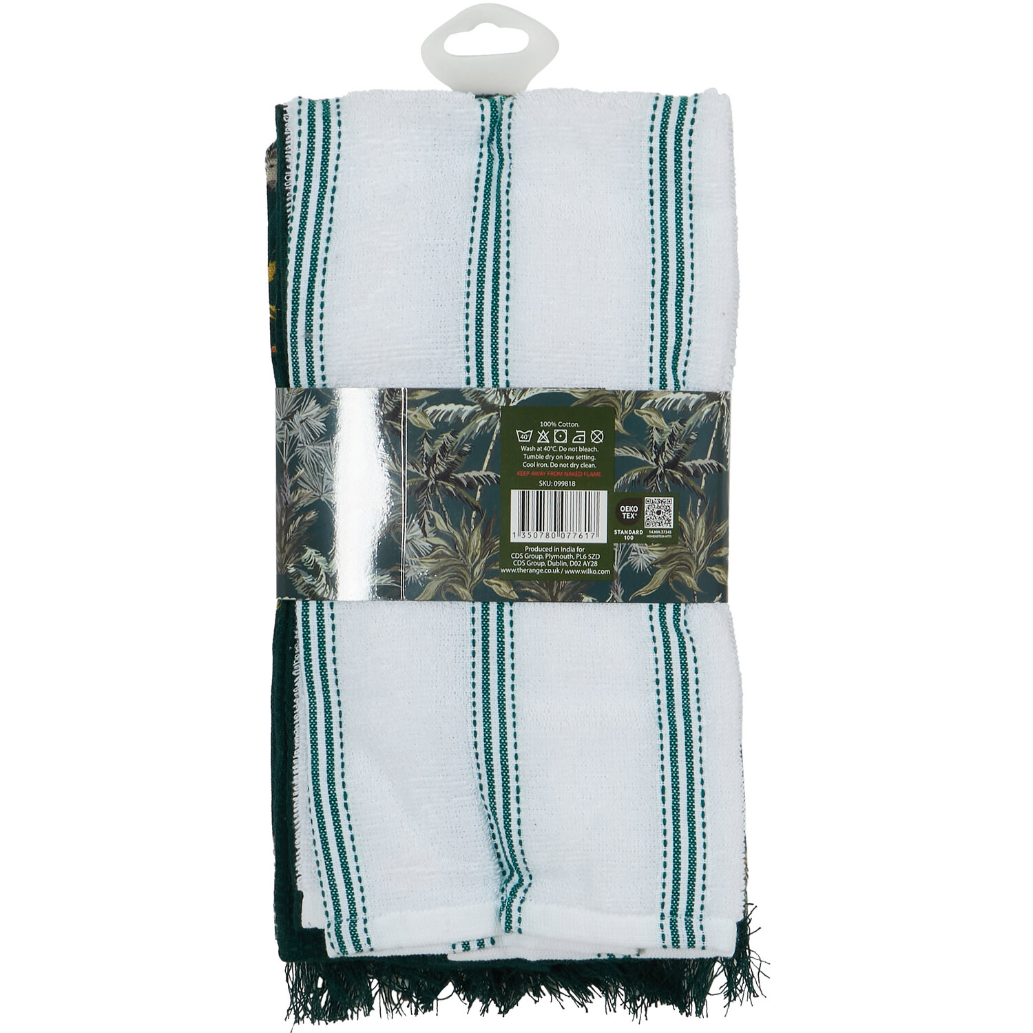 Pack of 3 Boho Jungle Kitchen Towels - Green Image 3
