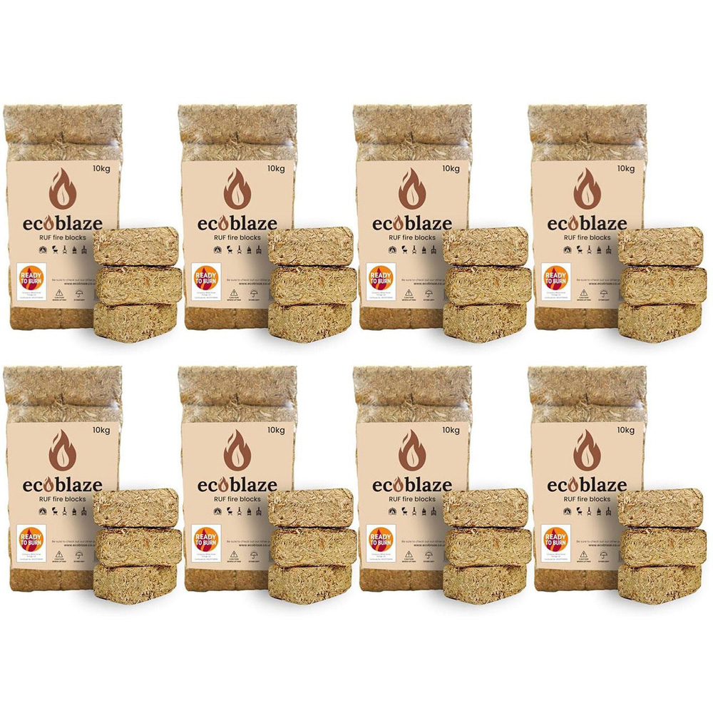 Ecoblaze RUF 96 Briquettes 10 Kg Bag 8 Pack Image 1