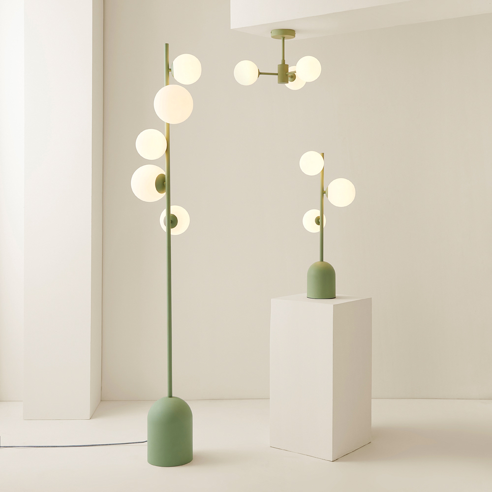 ValueLights Marlow 3 Way Sage Green Opaque Globe LED Table Lamp Image 7