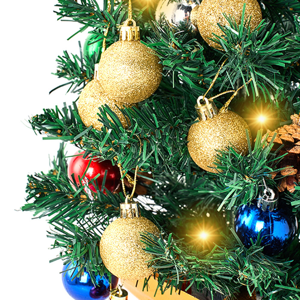 Living and Home Baubles Pinecones and Golden Base Mini Artificial Christmas Tree 1.7ft Image 6