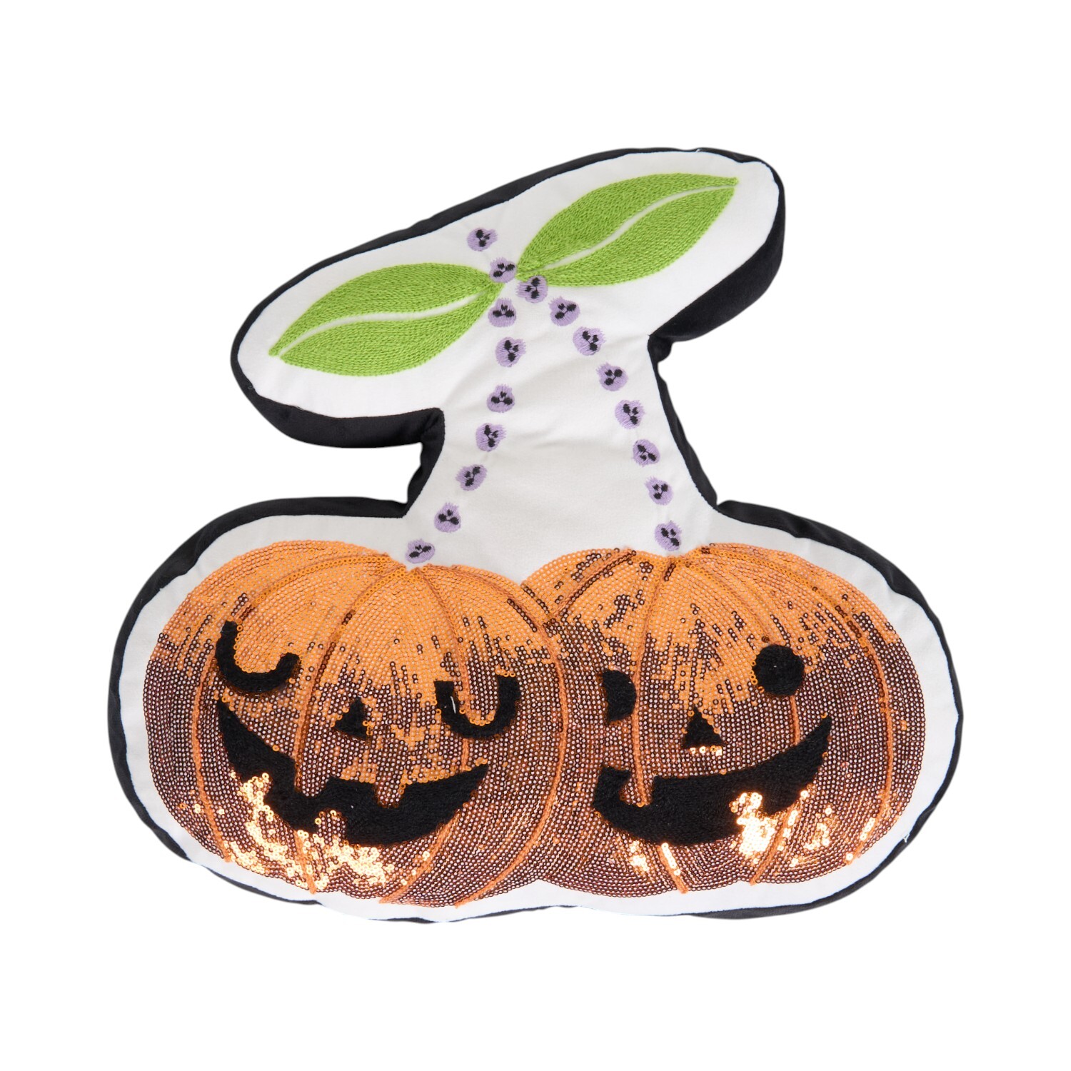 Pumpkin Cherries Shaped Cushion Orange and White Image 4