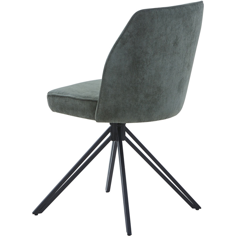 Core Products Aspen Set of 2 Light Green Cord Fabric Swivel Dining Chair Image 4