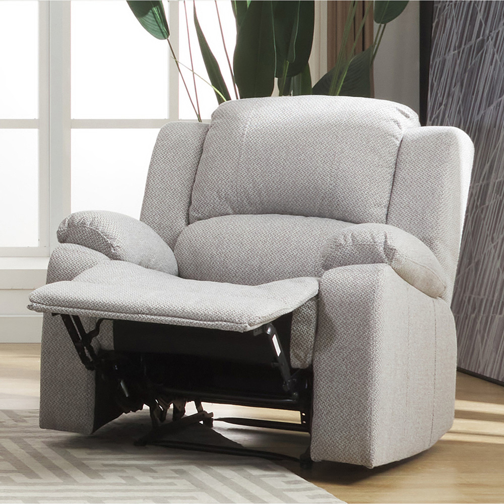 Marldon Single Seater Light Grey Manual Recliner Sofa Image 2