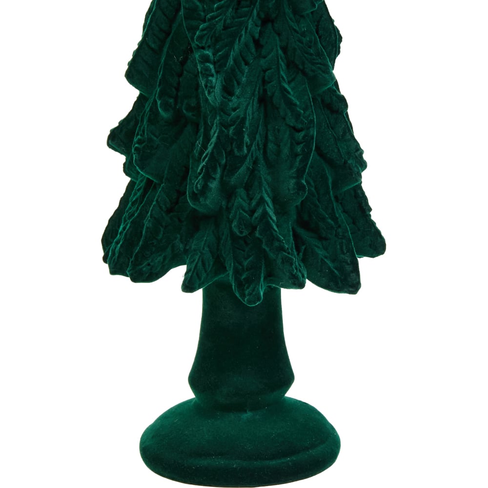 Flocked Velvet Tree Decoration Teal Image 3