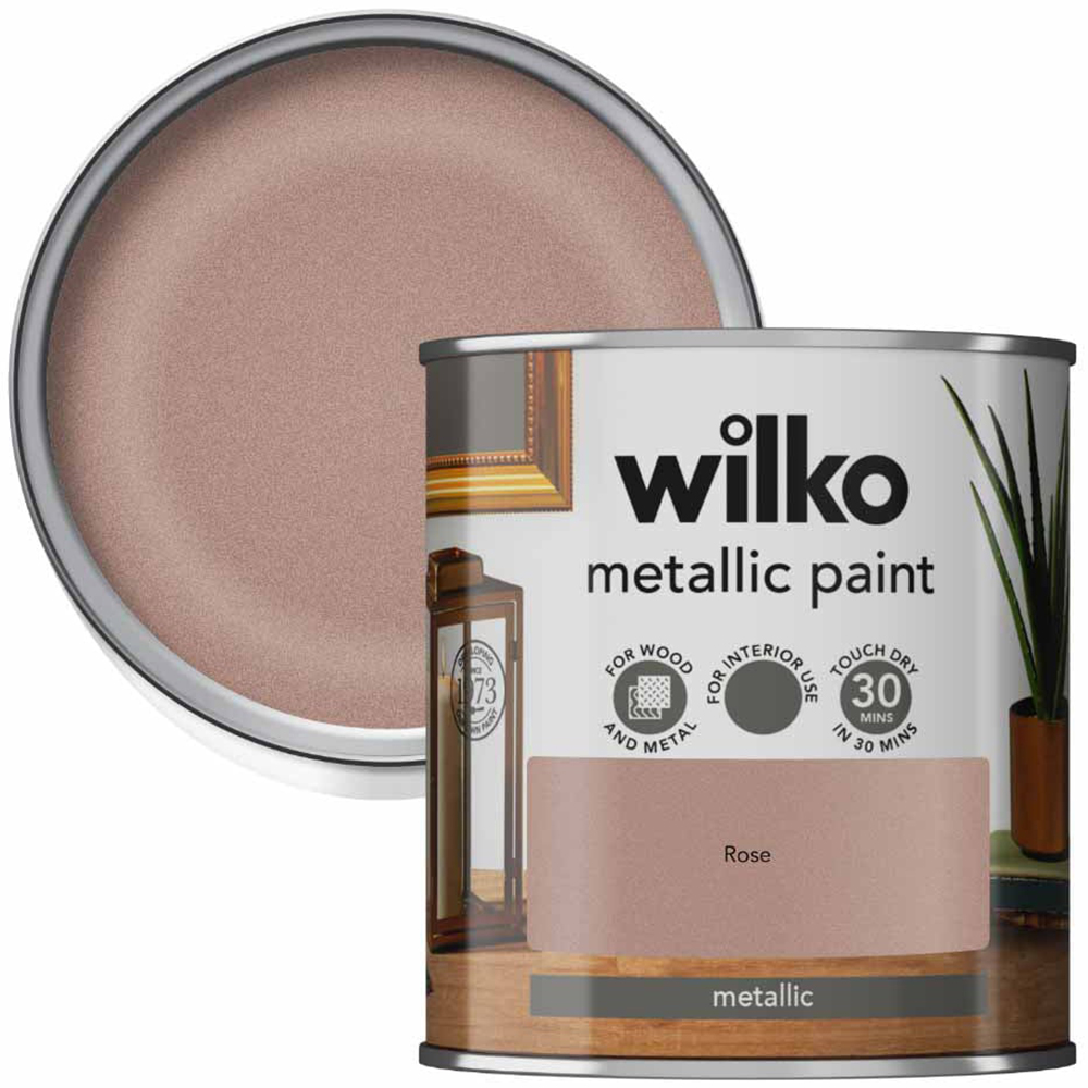 Wood & Metal Rose Metallic Paint 250ml Image 1