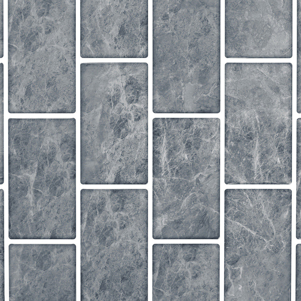 Living and Home Marble Grey Peel and Stick Wall Tile Sticker 10 Pack Image 8
