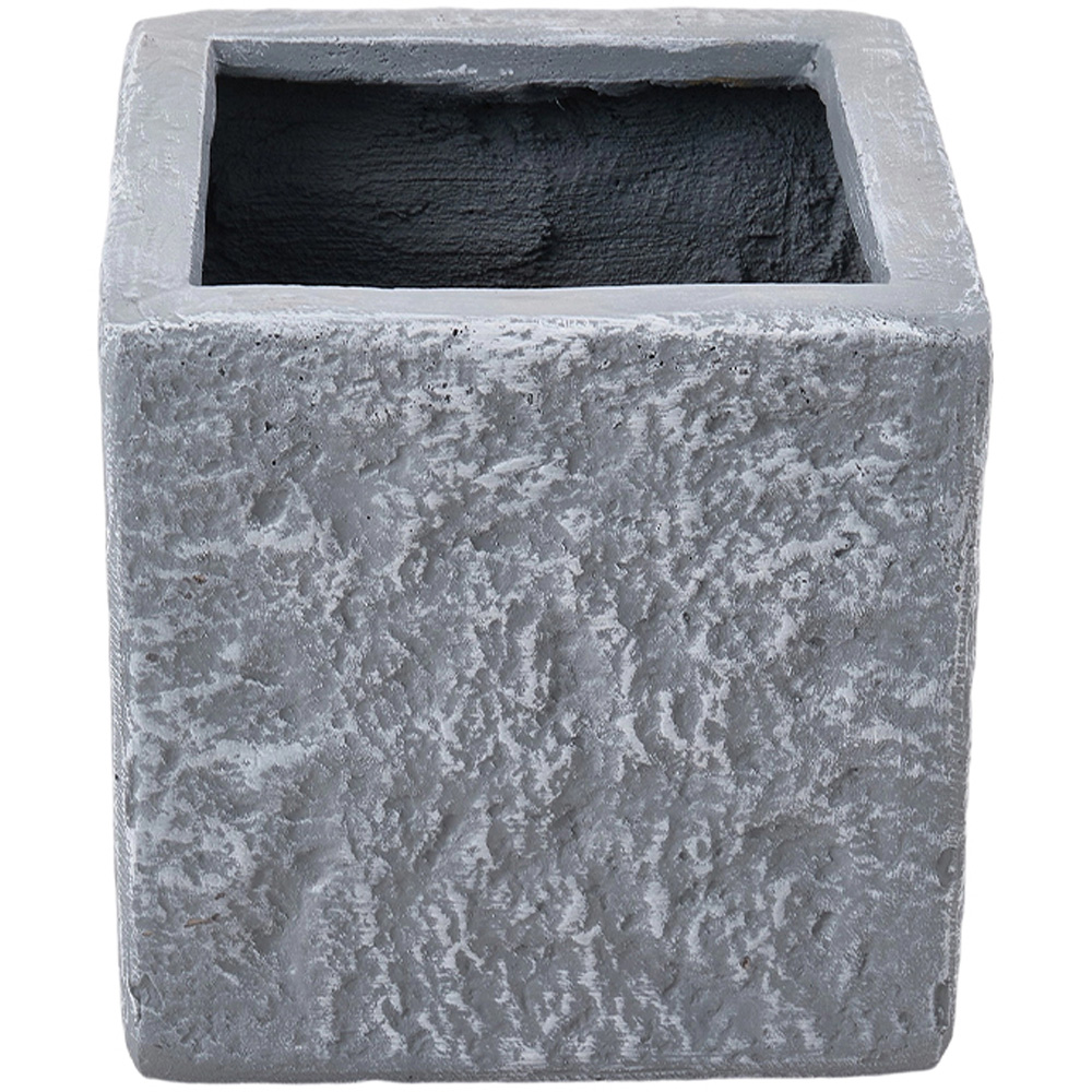 Living and Home Granite Square Cement Planter with Drainage Holes 25 x 25cm Image 2