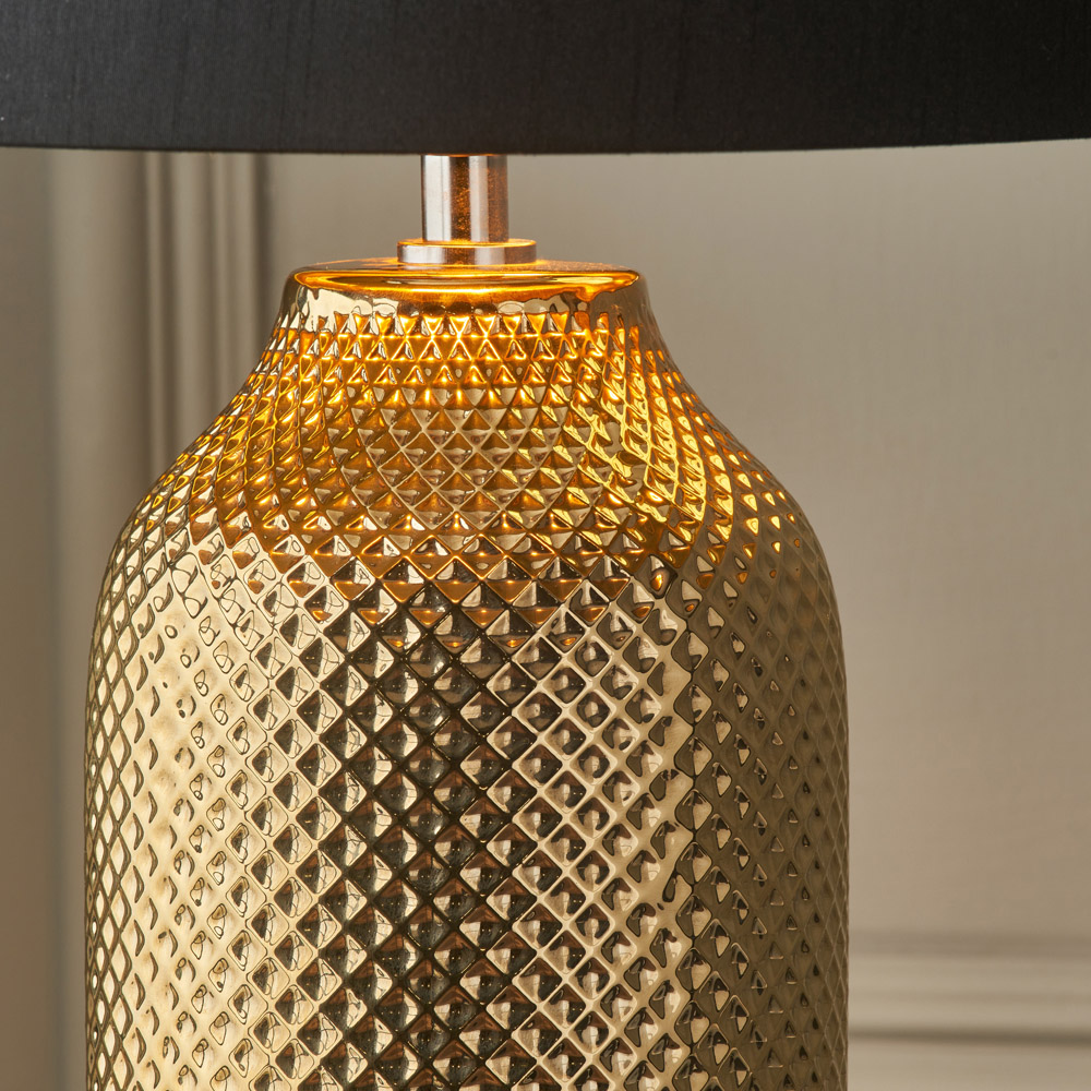 Pacific Lifestyle Nova Gold Textured Ceramic Table Lamp Image 4