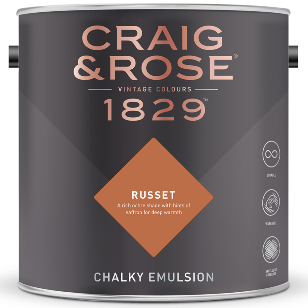 Craig & Rose Walls and Ceilings Russet Chalky Emulsion Paint 5L Image 2