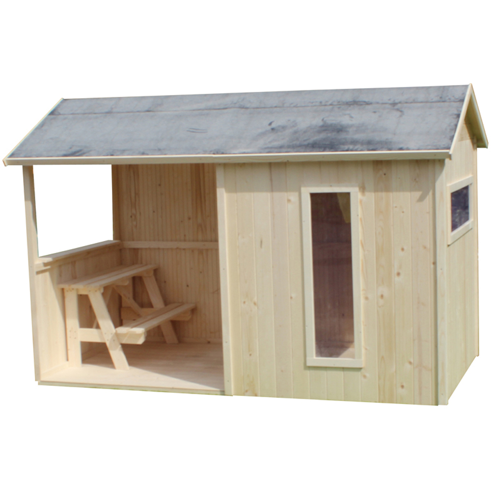 Soulet Jazz 8 x 5ft Kids Wooden Playhouse with Canopy and Bench Image 3