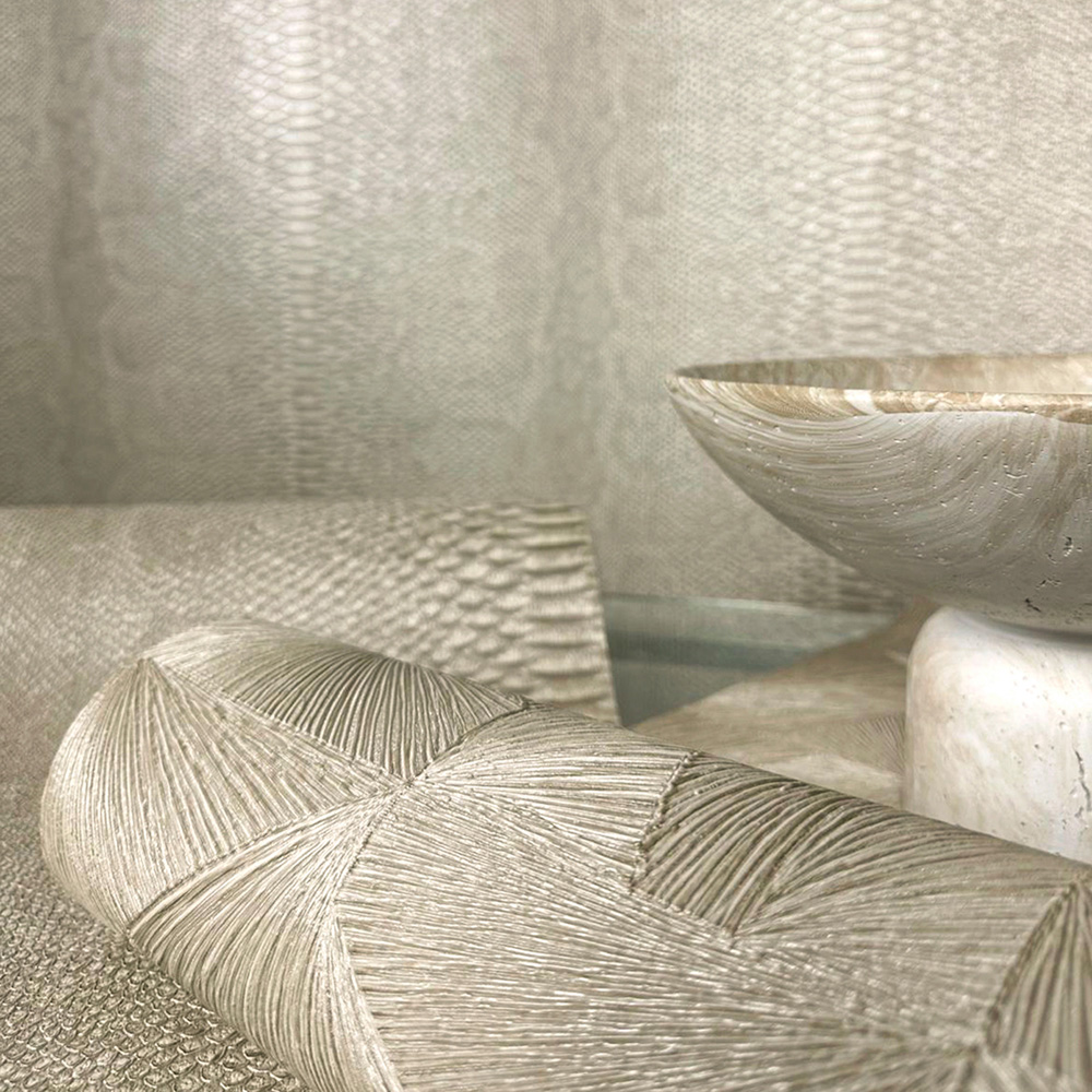 Belmont House Ziggy Alabaster Cream Wallpaper Image 3