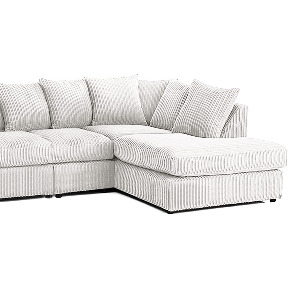 Luxor 4 Seater Silver Jumbo Cord Right Hand Facing Scatter Back L Shaped Corner Sofa Set Image 3
