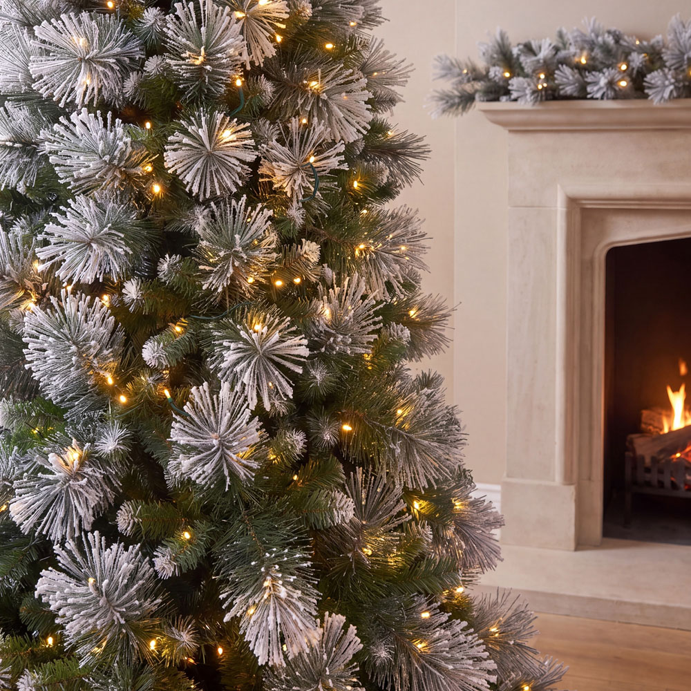 Bosk Iced Pine Pre-Lit 400 Warm White LED Artificial Christmas Tree 6.5ft Image 3