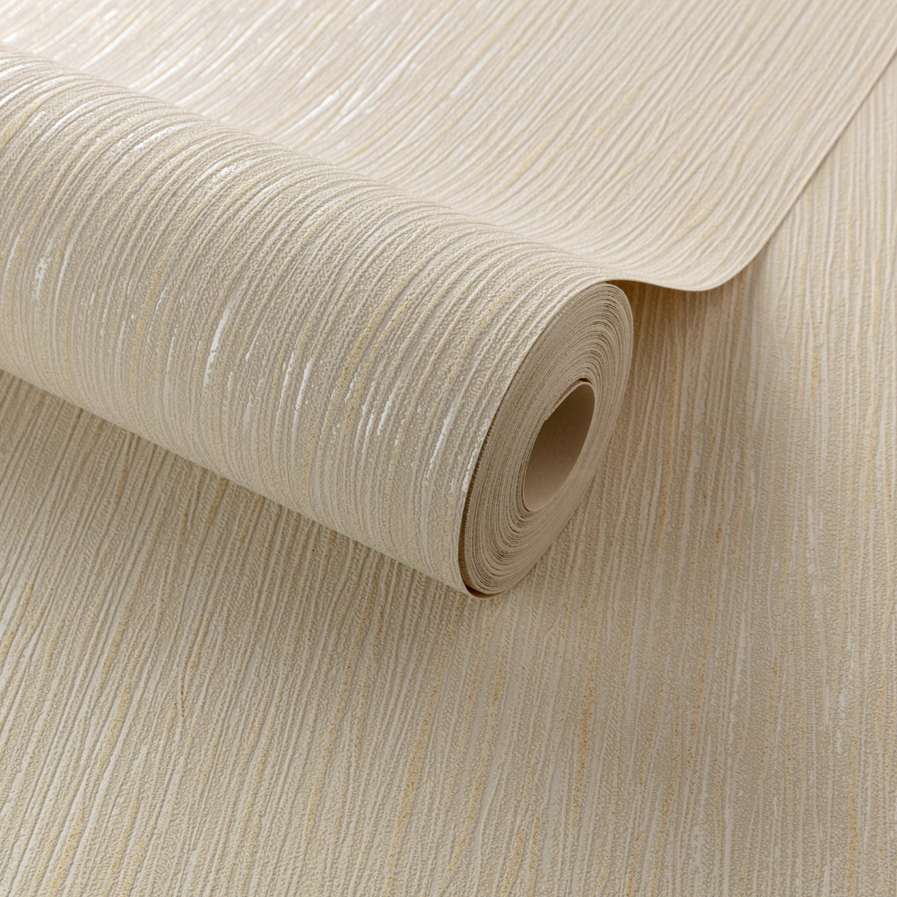 Grandeco Regency Plain Glitter Textured Blown Vinyl Cream Wallpaper Image 2