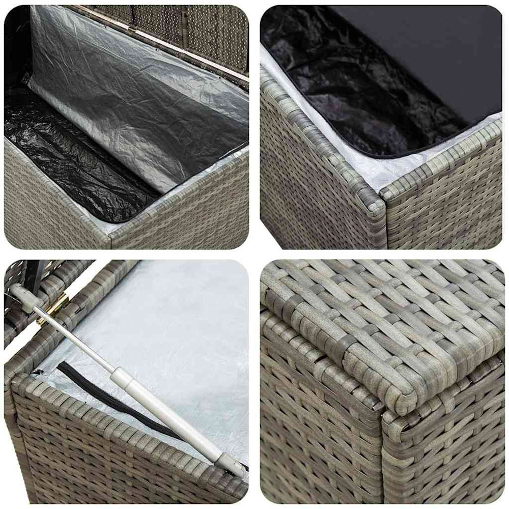 Walplus 100 x 50 x 50cm Grey Poly Rattan Garden Storage Box Image 7