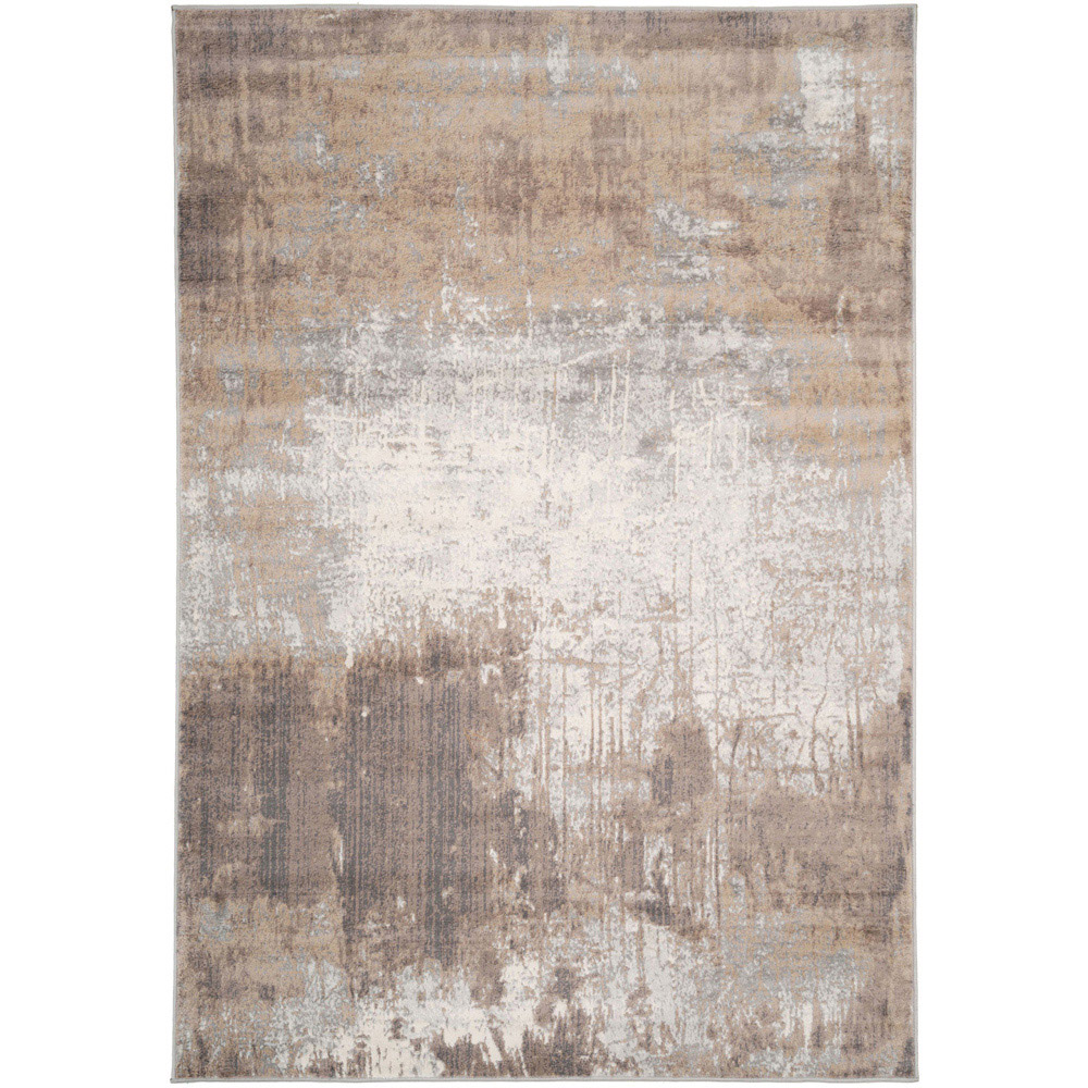 Kukoon Natural and Warm Greige Distressed Abstract Rug 230 x 160cm Image 1