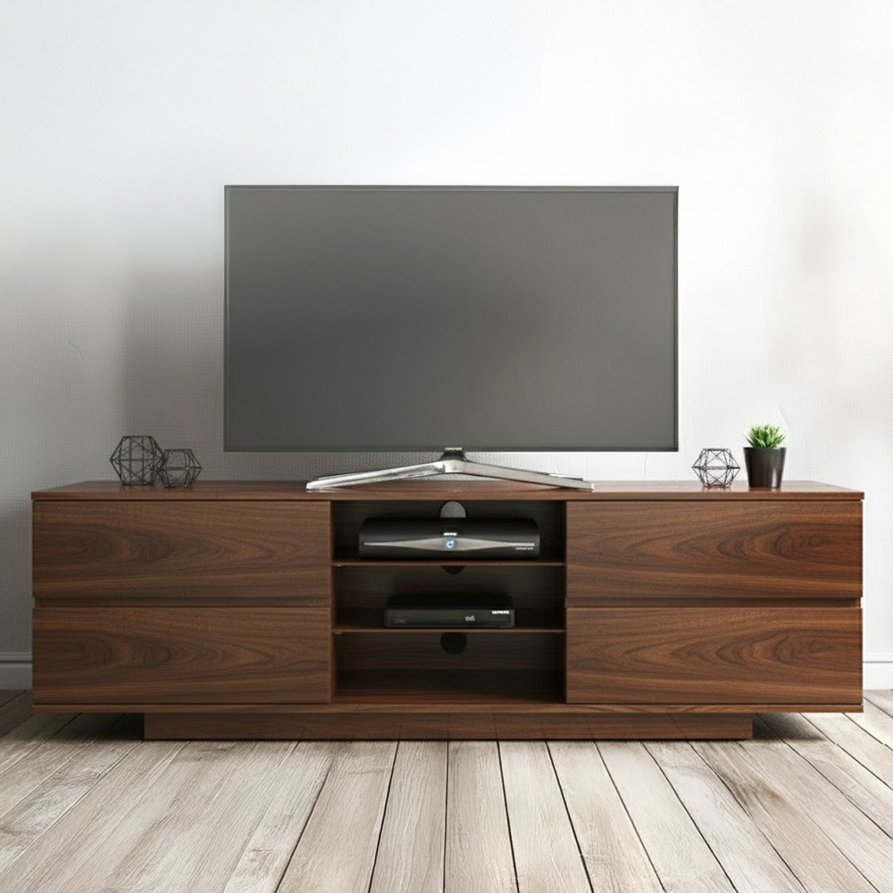 Centurion Supports Avitus 4 Drawer 3 Shelf Premium Walnut TV Unit Image 1