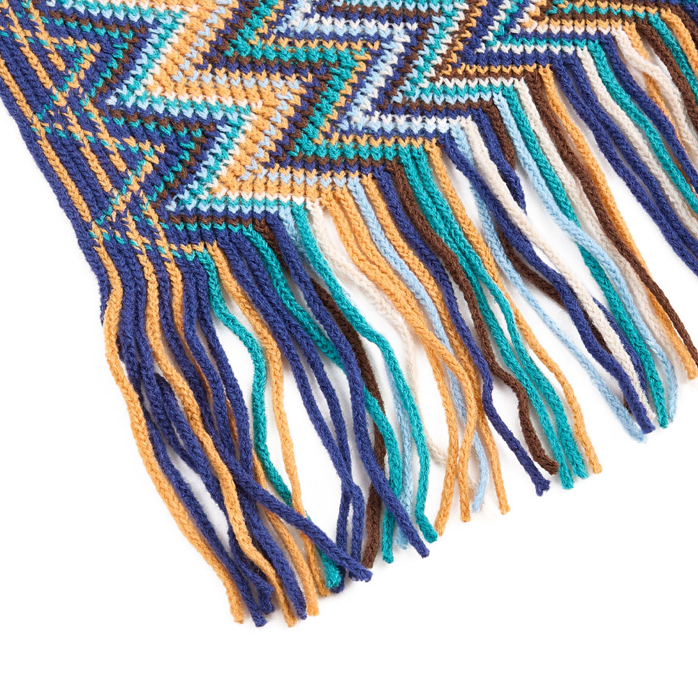 Living and Home Bohemian Blue Wave Sofa Throw Blanket with Tassels 170 x 127cm Image 3