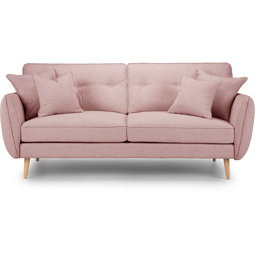 Opry Faro 3 Seater Button Back Soft Pink Sofa Image 3