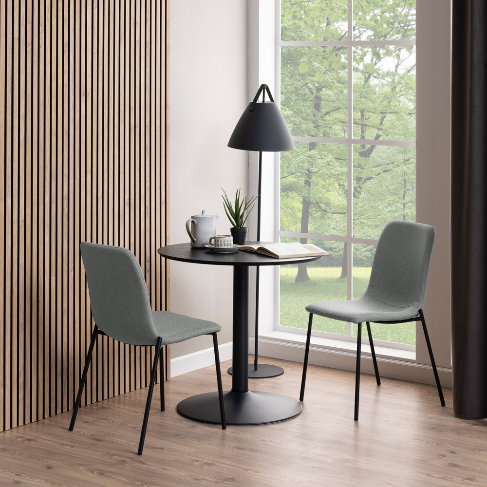 Florence Ibiza Small Round 4 Seater Table Black Ash and Matt Black Image 7