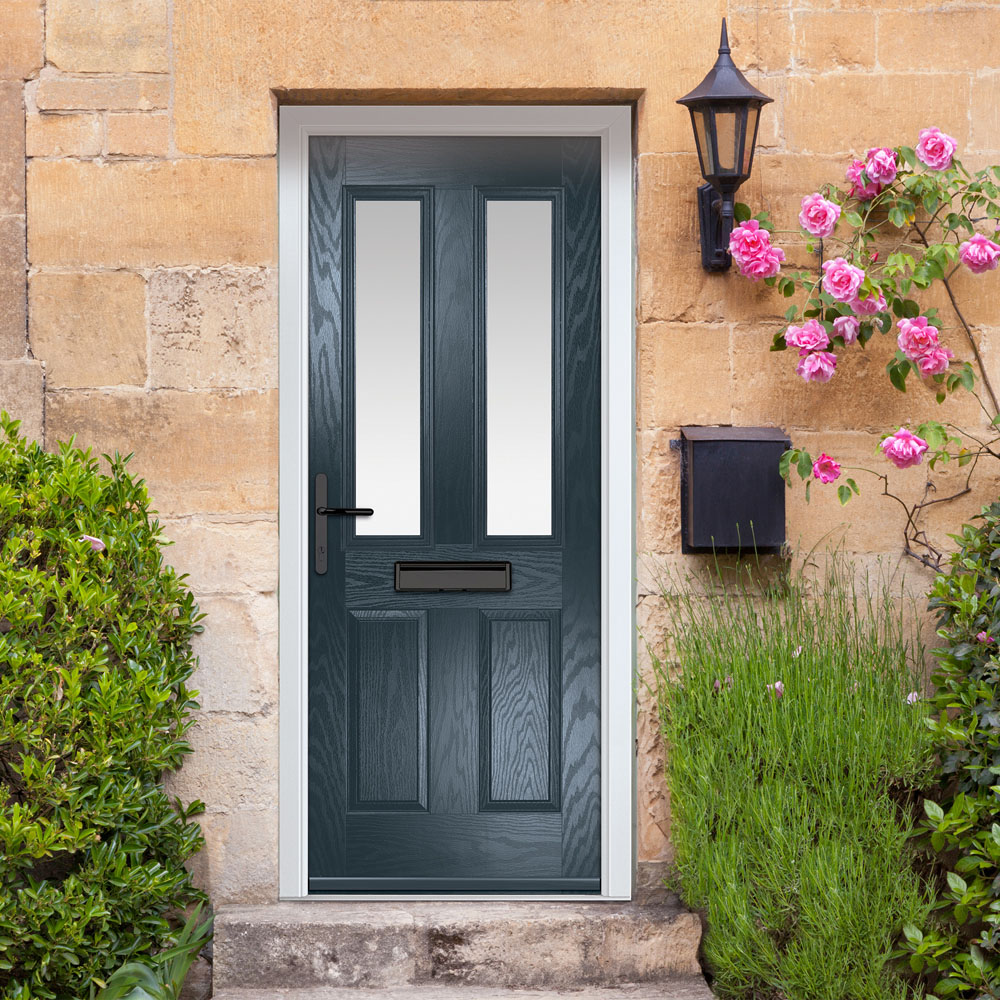 Crystal-Direct Carnoustie Anthracite Grey GRP Clear Glass Right Hand Open Front Door 2090 x 890mm Image 2