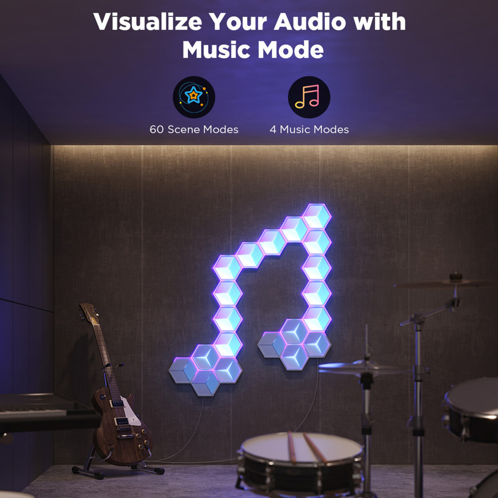 Govee Glide RGBIC LED Smart 3D Hexagon Ultra Light Panel 7 Pack Image 9