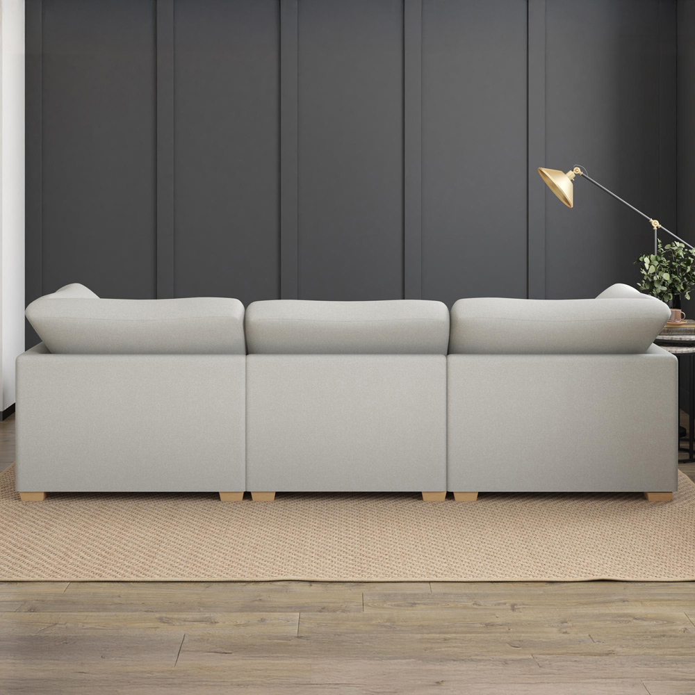 Nestle 5 Seater Mink Venice Fixed Back U-Shape Sofa Image 8